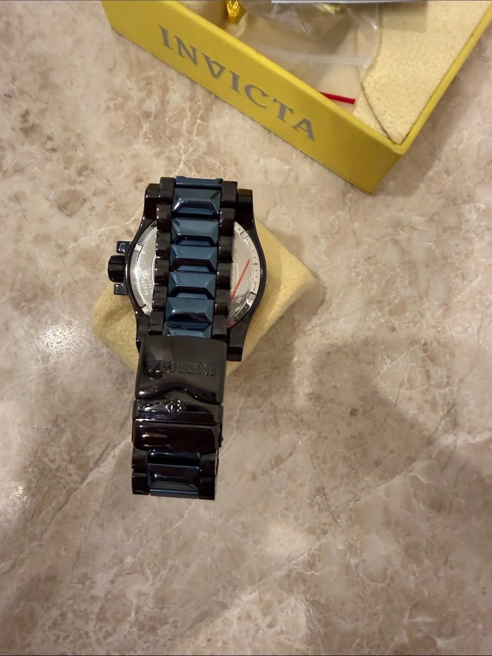 Invicta Black Stainless Steel Watch with Black Dial